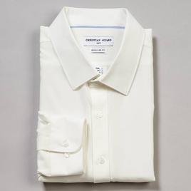 Mens Christian Aujard Regular Fit Stretch Dress Shirt - Ivory