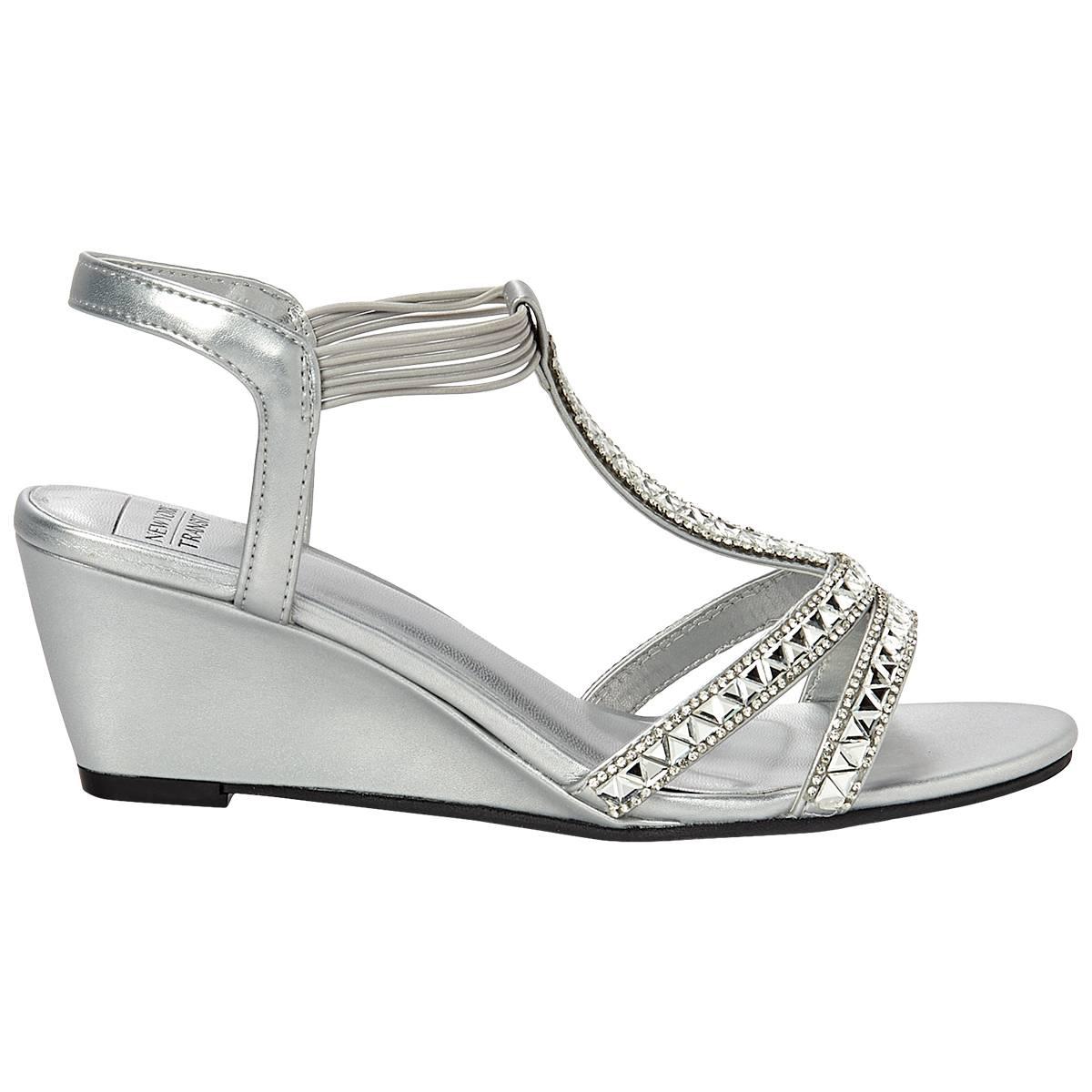 Womens New York Transit Frankie Metallic Wedge Dress Sandals