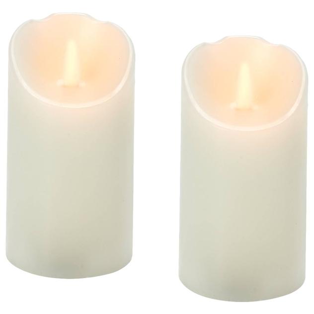 Realistic Wax 3x6 Pillar Candle - Set of 2