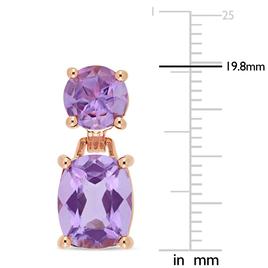 Sophia B 8ctw.  Amethyst 2-Stone Dangle Earrings