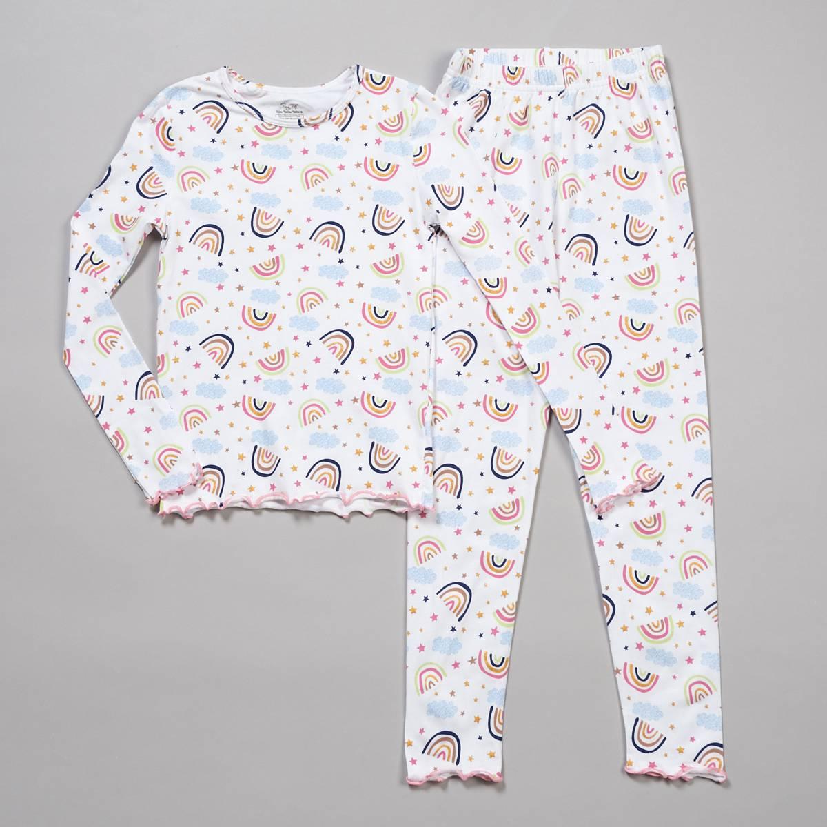 Girls (7-16) René Rofé® 2pc. Rainbow/Stars Snug Fit Pajama Set