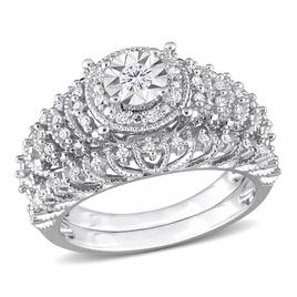 Diamond Classics(tm) 1/3ctw. Diamond Sterling Silver Bridal Ring Set