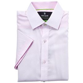 Mens Tom Baine Regular Fit Short Sleeve Dress Shirt - Pink Circle