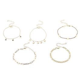 Ashley 5pc. Gold-Tone Butterfly & Heart Chain Metal Bracelets