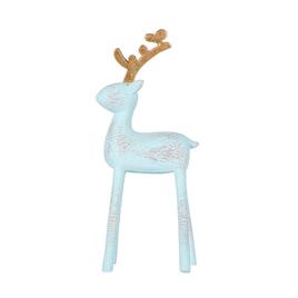 National Tree 9in. Pastel Blue Woodgrain Deer Figurine