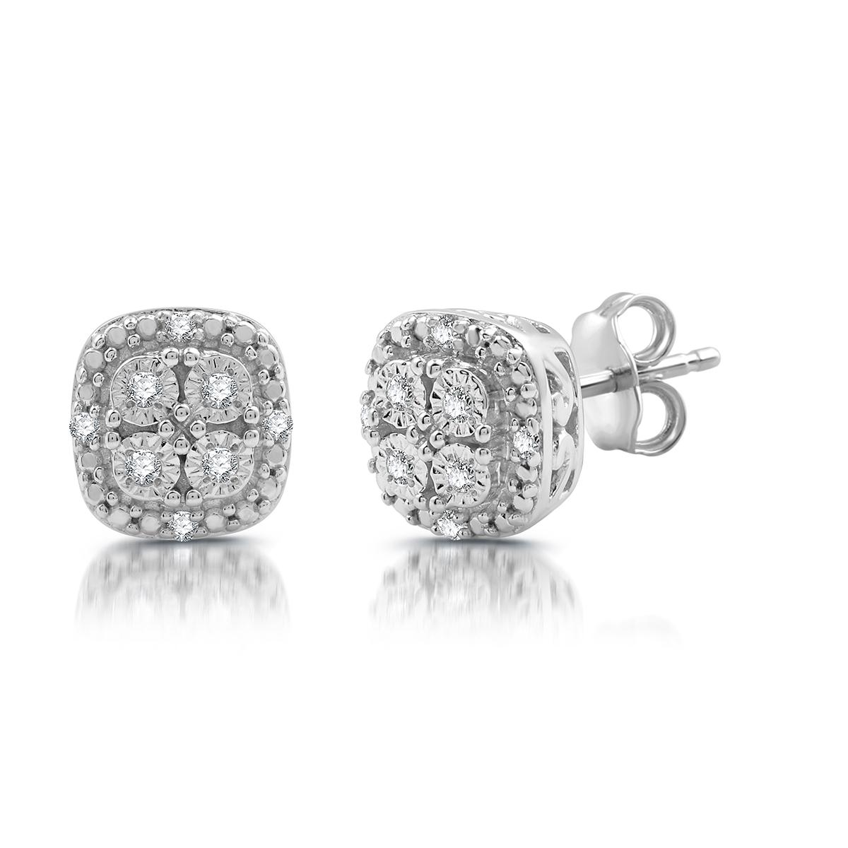 Nova Star® 1/10ctw. Lab Grown Diamond Cushion Stud Earrings