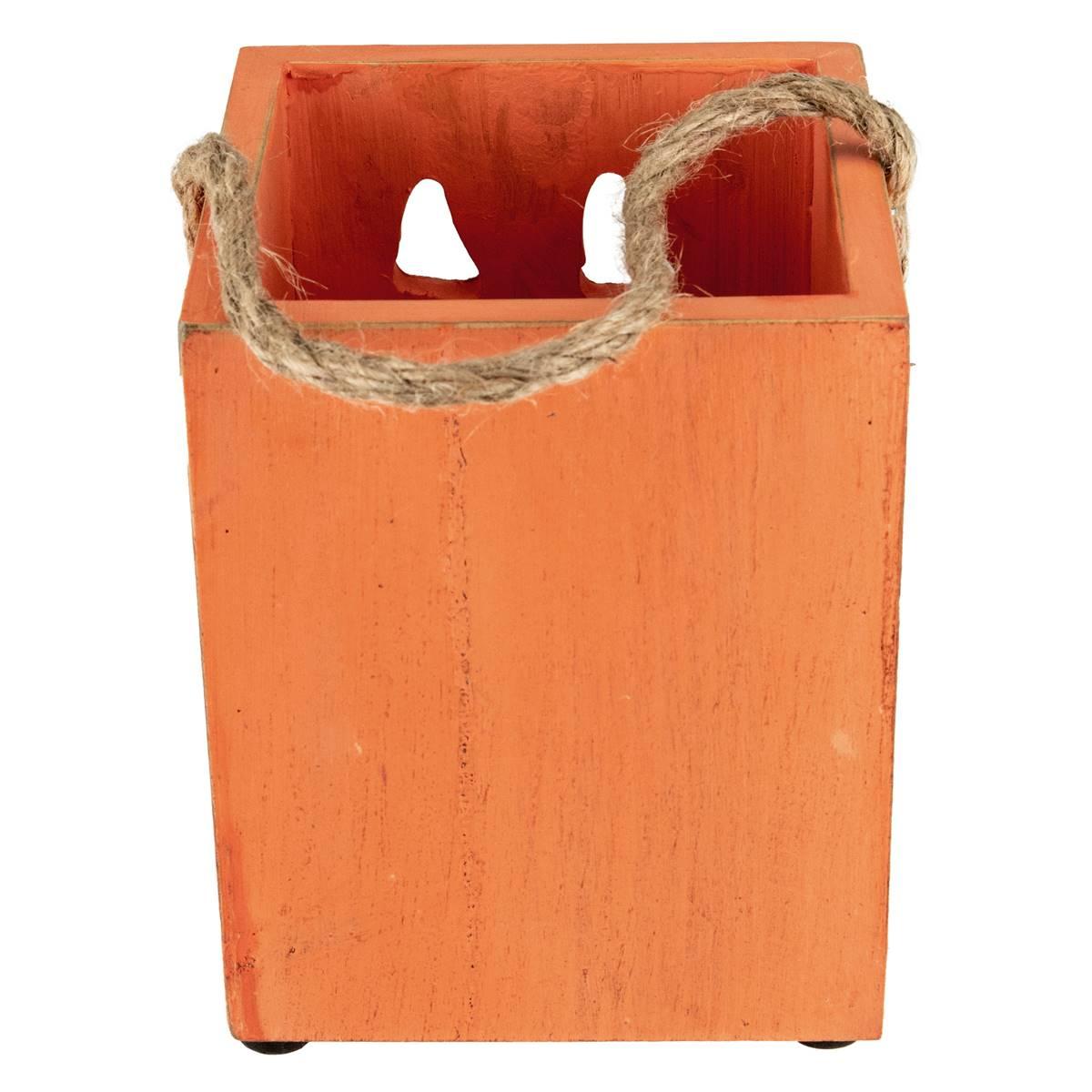 Northlight Seasonal 6.25in. Wood Jack O Lantern Candle Lantern