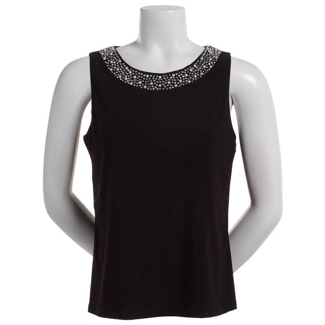 Plus Size MSK Faraj Sleeveless Bedazzled Scoop Neck Blouse