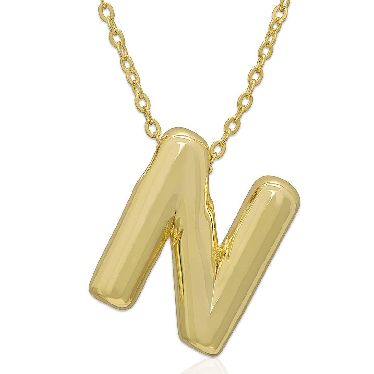 Plain Puff Initial N Pendant