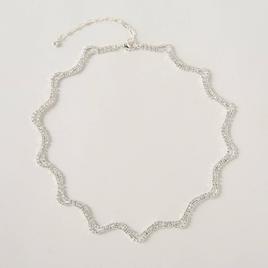 Rosa Rhinestones Duo Waves Rhinestone Collar Necklace
