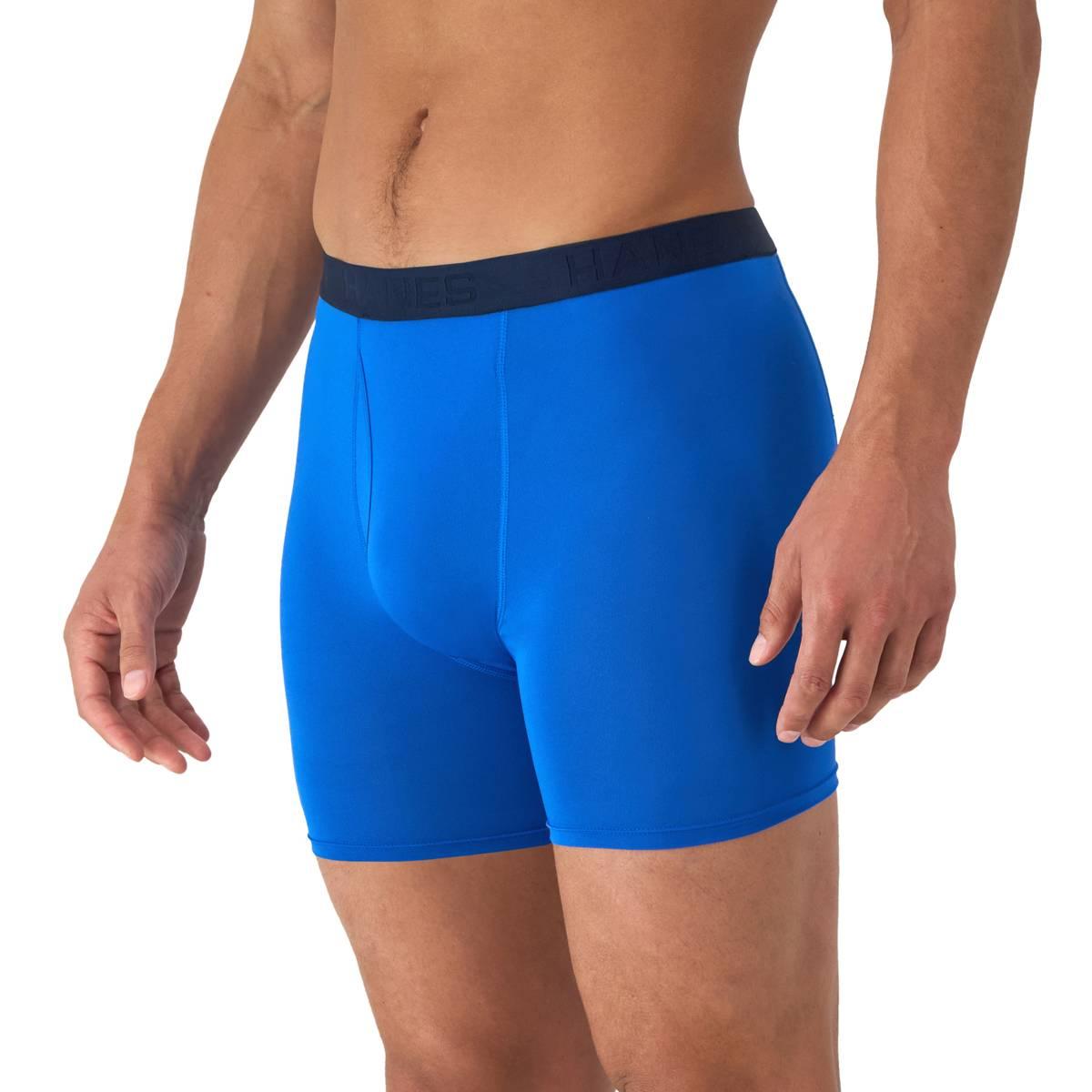 Hanes Ultimate(R) Comfort 3pk. Boxer Briefs - Blue/Grey