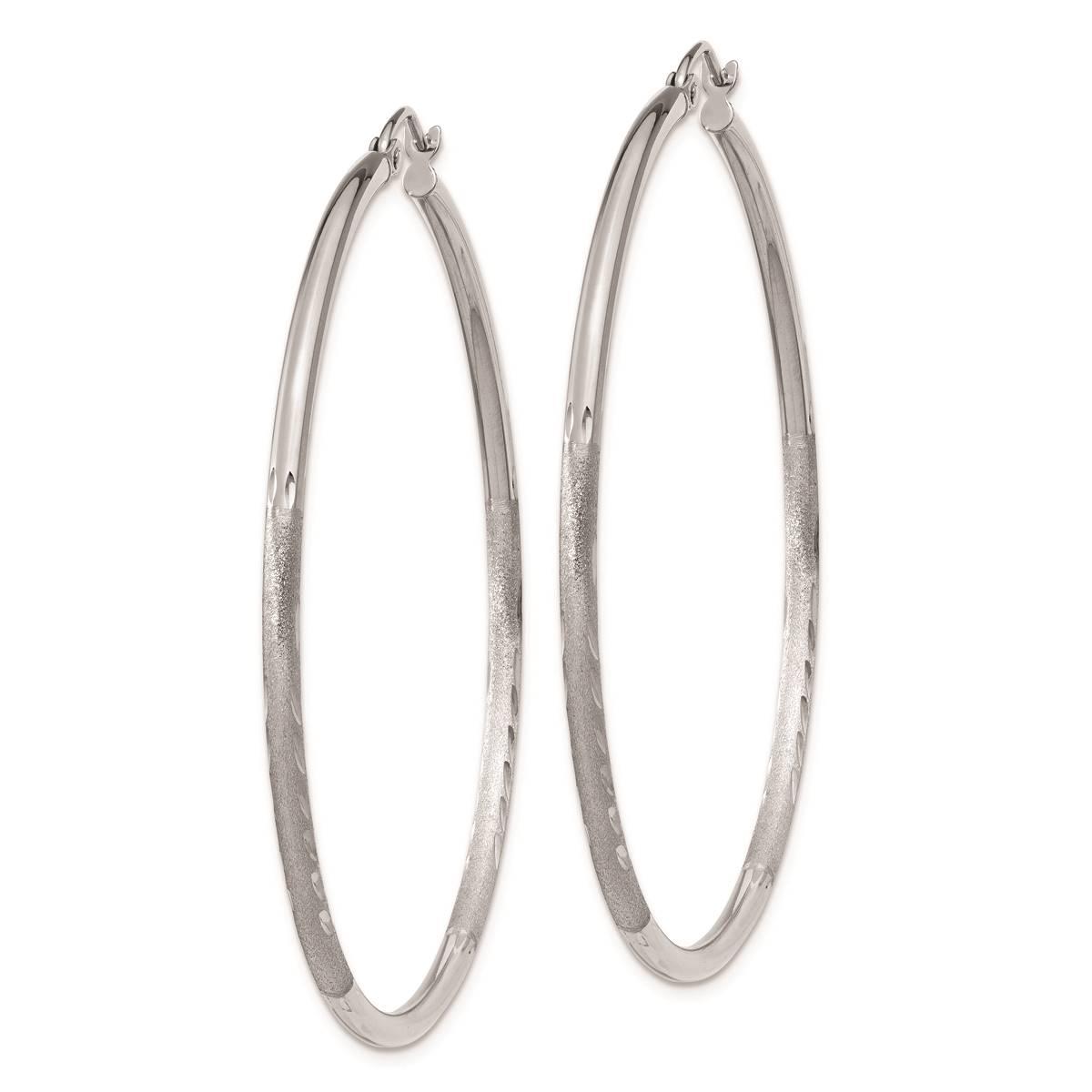 Gold Classics™ 14k White Gold Satin 50mm Hoop Earrings
