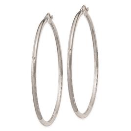 Gold Classics™ 14k White Gold Satin 50mm Hoop Earrings