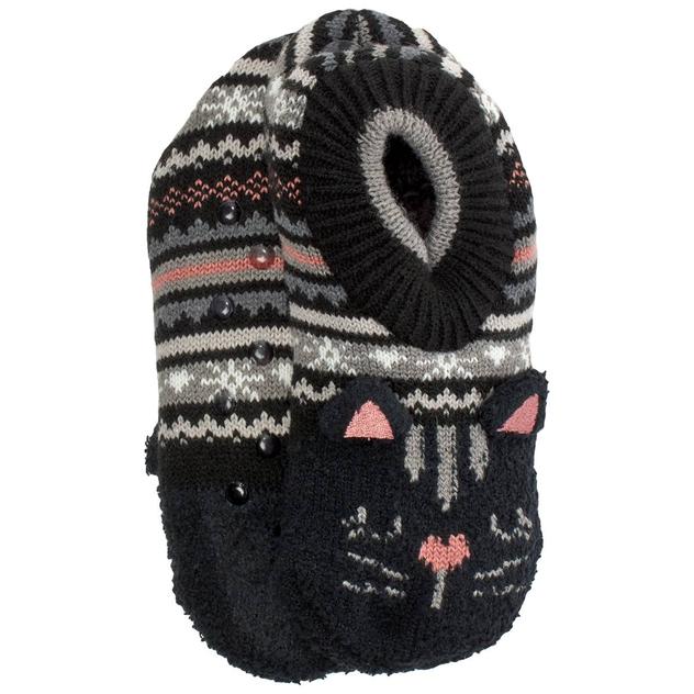 Womens Fuzzy Babba Single Cuffer Cat Slippers
