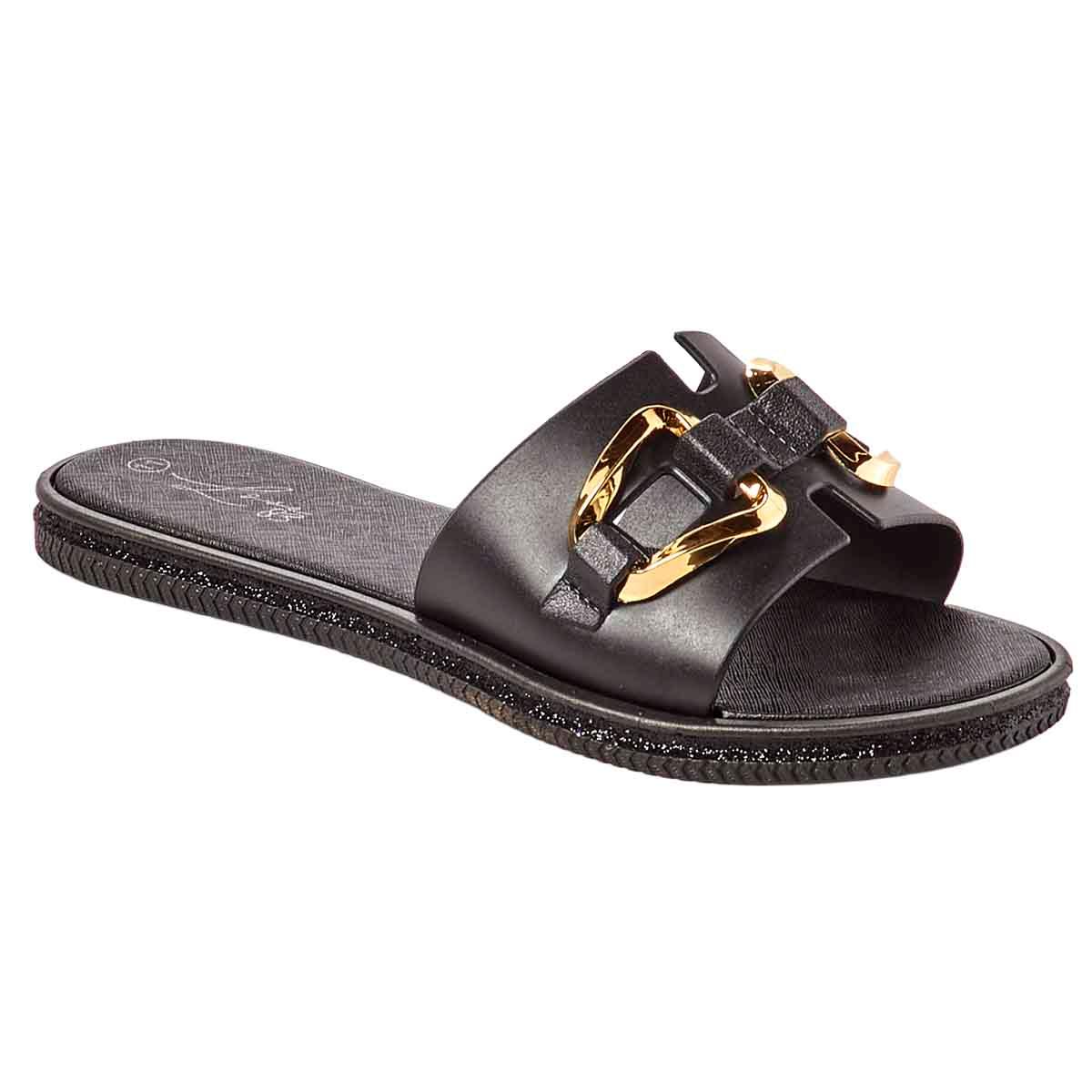 Womens Love 83 Buckle Band Jelly Slide Sandals