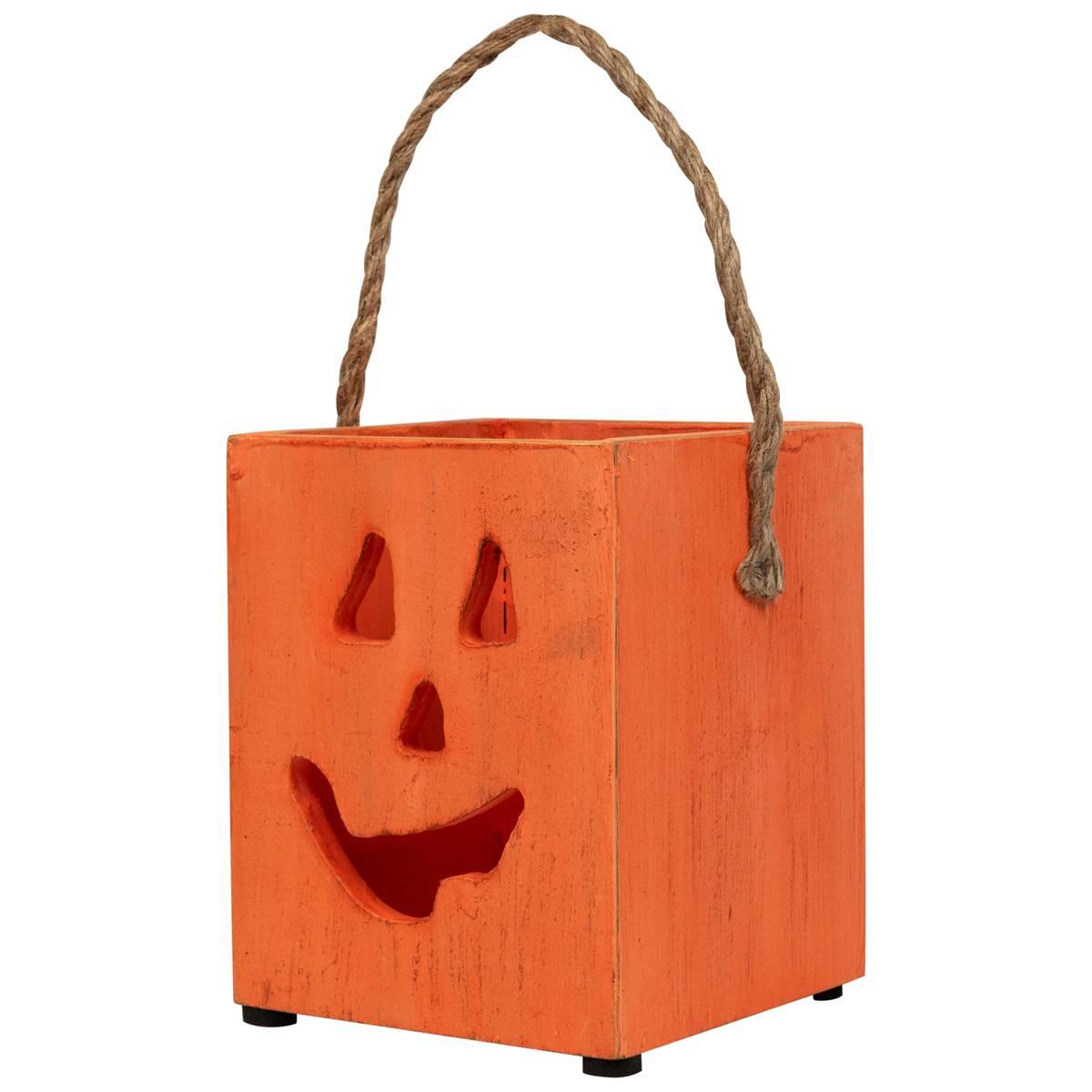 Northlight Seasonal 6.25in. Wood Jack O Lantern Candle Lantern