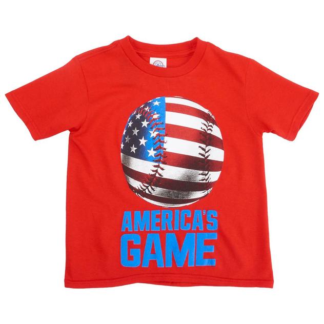 Boys (4-7) Patriotic America's Game Short Sleeve Graphic Tee