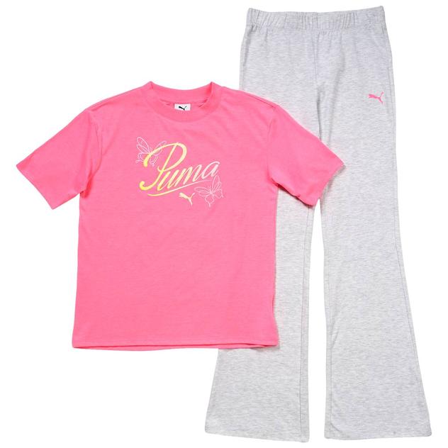 Girls (7-16) Puma® 2pc. Butterfly Script Top & Flare Pants Set