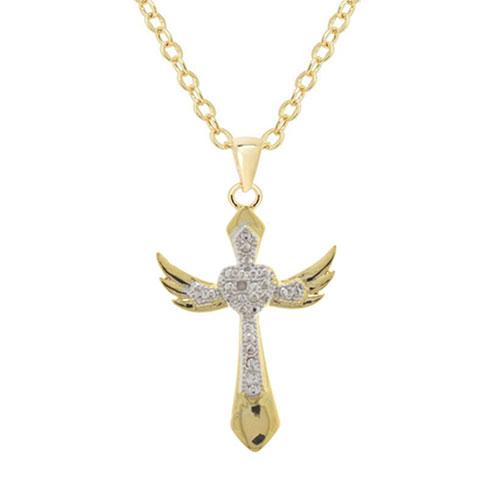 Accents by Gianni Argento Diamond Accent Angel Cross Necklace