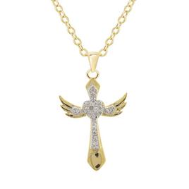 Accents by Gianni Argento Diamond Accent Angel Cross Necklace
