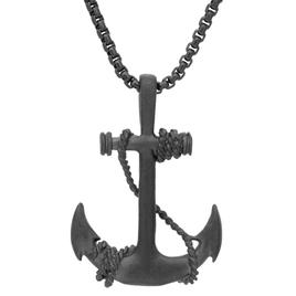 Mens Lynx Stainless Steel Anchor Pendant