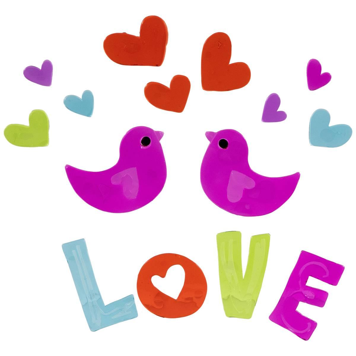 Northlight Seasonal Valentine''s Day Gel Window Clings - Set of 5