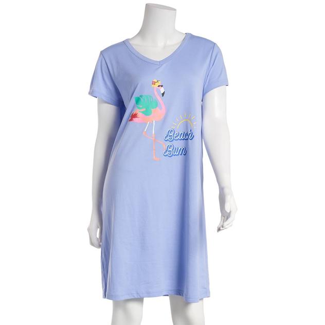 Womens Goodnight Kiss Beach Bum V-Neck Screened Nightshirt