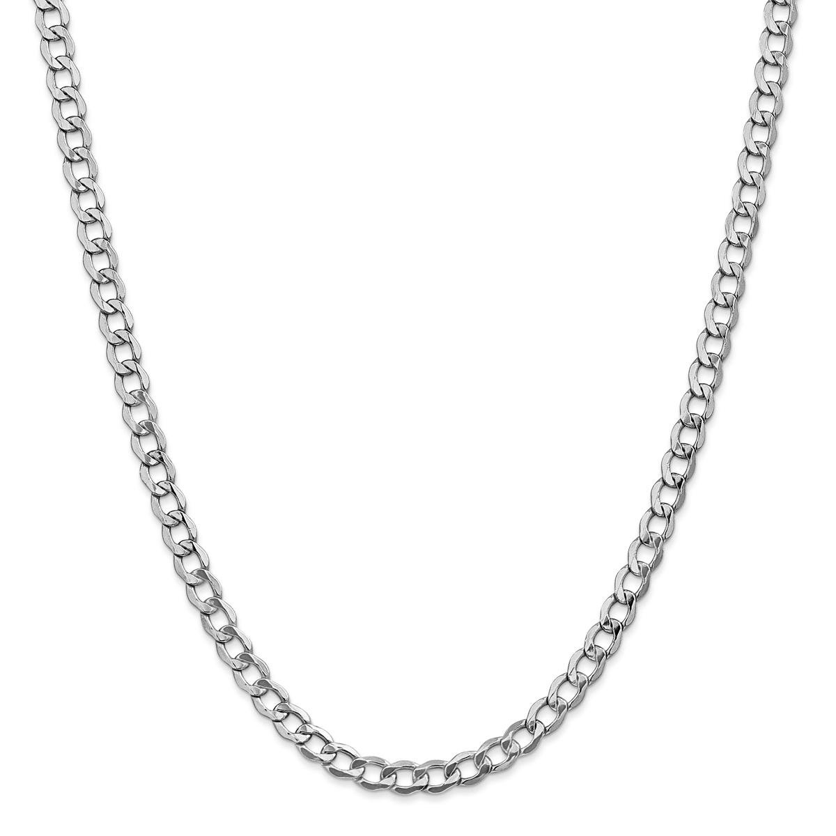 Mens Gold Classics™ 5.25mm. White Gold Semi Solid Curb Bracelet