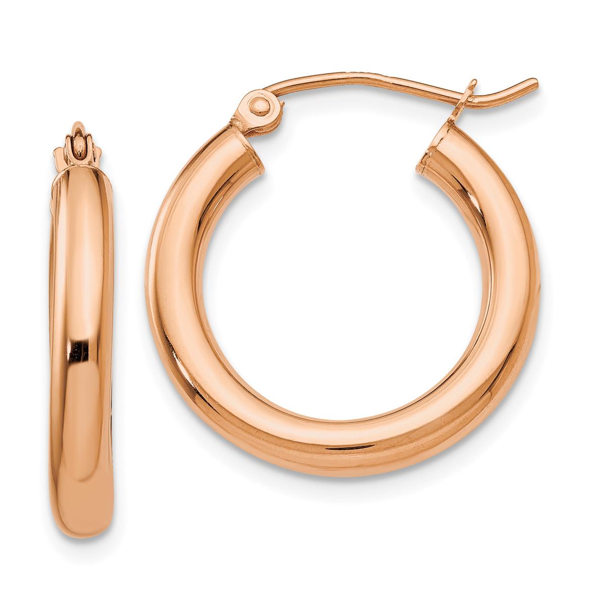 Gold Classics(tm) 14kt. Rose Gold 20mm Tube Hoop Earrings