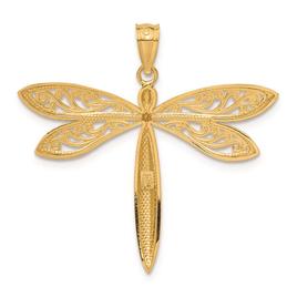 Gold Classics™ 14kt. Gold with Rhodium Dragonfly Pendant