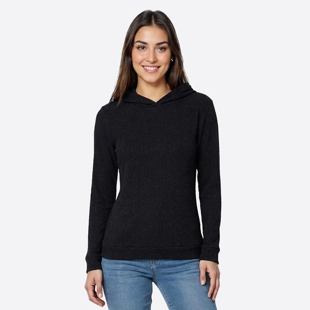 Womens Lexington Avenue Long Sleeve Cozy Ribbed Hoodie