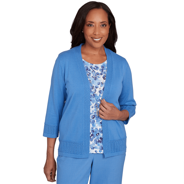 Womens Alfred Dunner Business As Usual Two In One Sweater