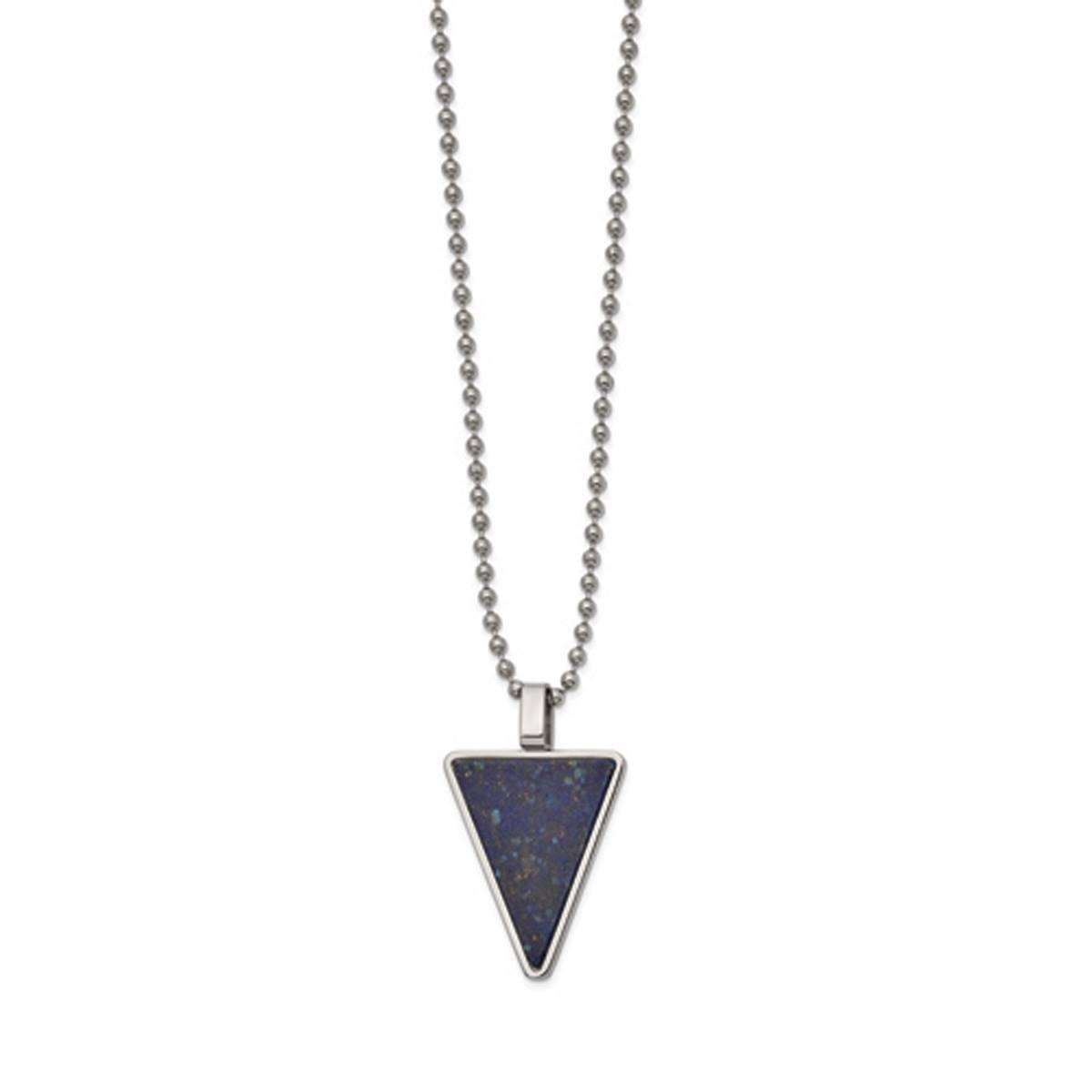 Mens Gentlemen's Classics(tm) Genuine Lapis Triangle Necklace