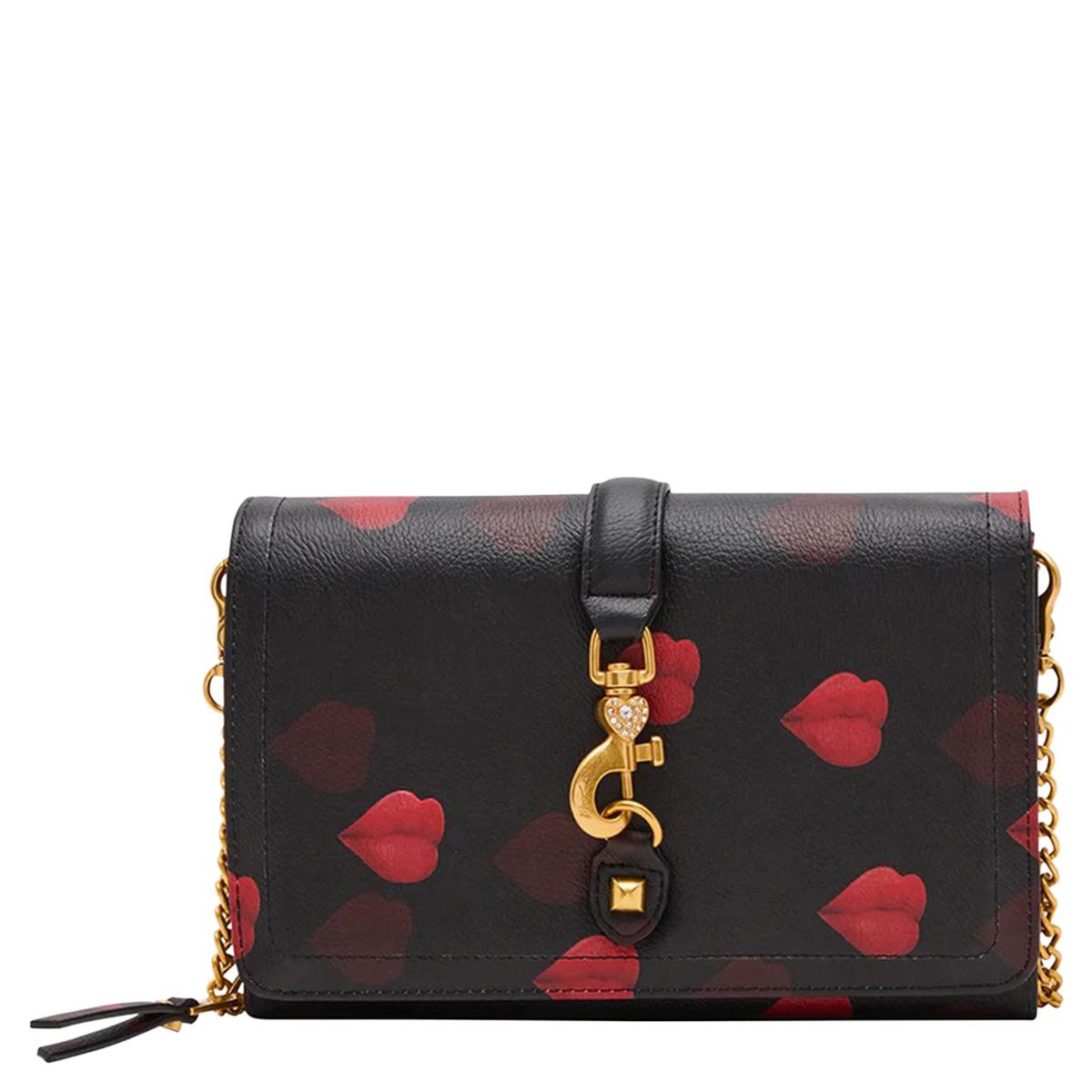 Betsey Johnson Kisses Gold Crossbody Wallet