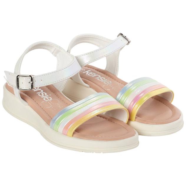 Big Girls Kensie Girl Multicolor Iridescent Strap Sandals