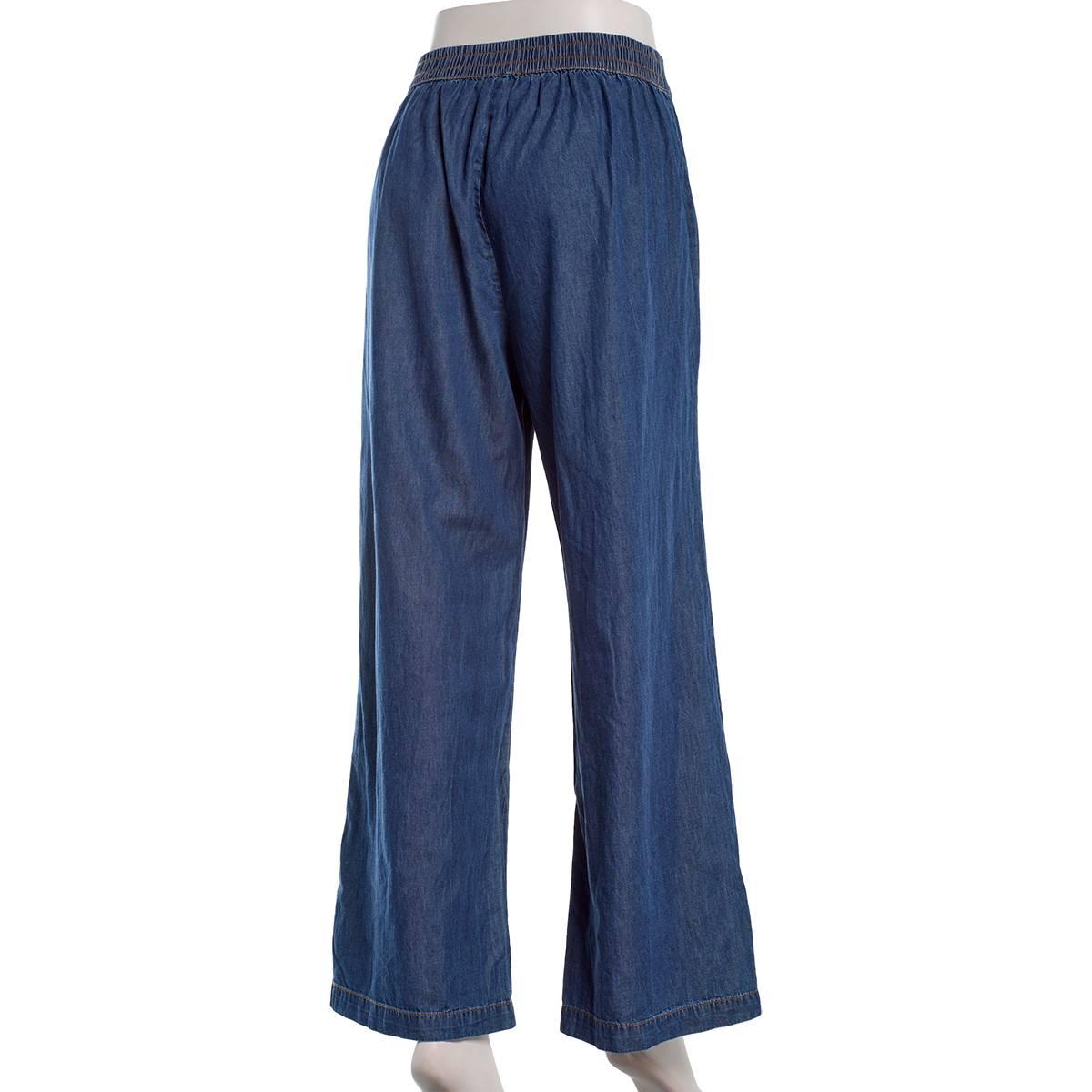 Juniors A. Byer Denim Pleated Wide Leg Pants