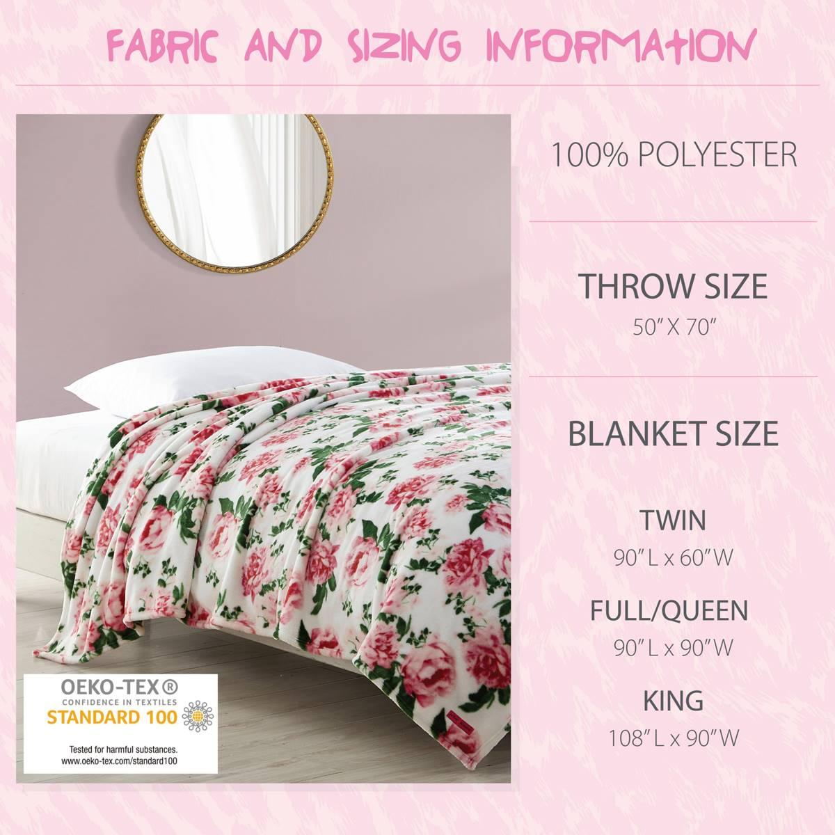 Betsey Johnson Bouquet Day Plush-Fleece Blanket