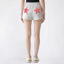 Juniors No Comment Star Fleece Shorts - Star