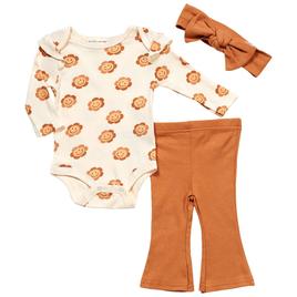 Baby Girl (NB-9M) Willow & Whimsy(R) 3pc. Daisy/Smiley Bodysuit Set