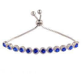 Gemstone by Gianni Argento Round Halo Adjustable Bracelet