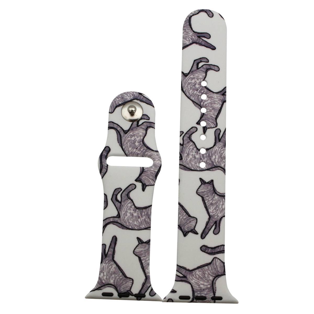 Womens Olivia Pratt™ Printed Silicone Apple Watch Band - 8844-CAT