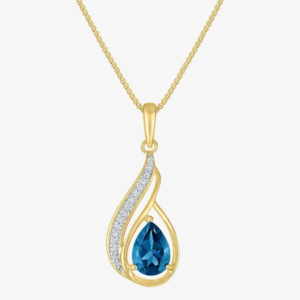 Nova Star(R) London Blue Topaz with Lab Grown Diamond Pendant