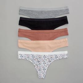 Womens Nautica 5pk. Cotton Thong Panties with Logo NT9914-5PKAD