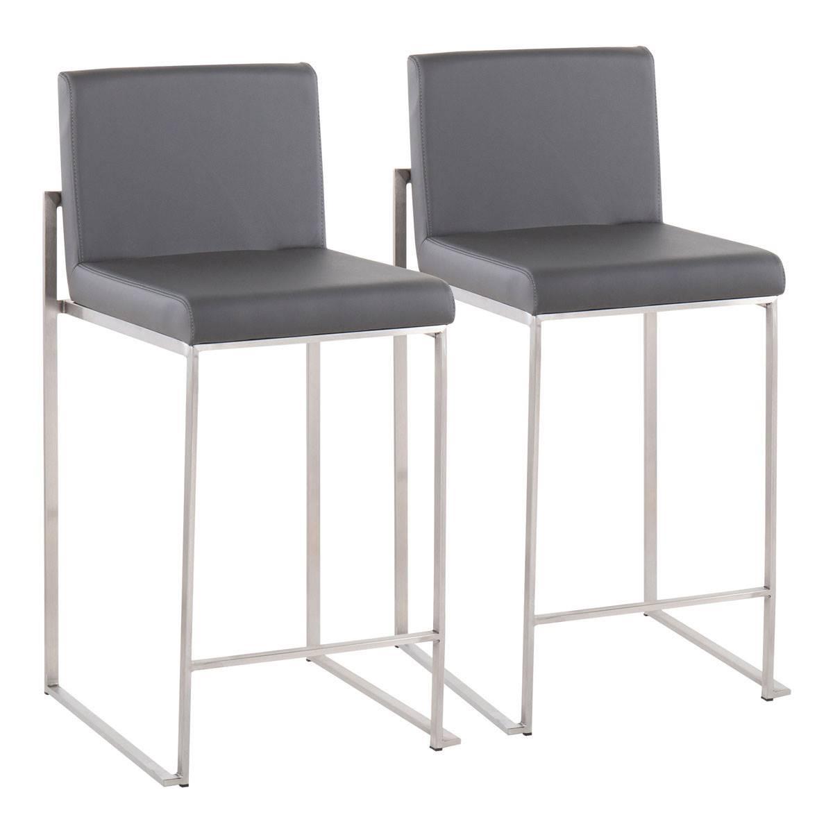 LumiSource Fuji Contemporary High Back Counter Stools - Set of 2