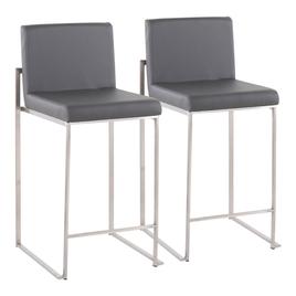 LumiSource Fuji Contemporary High Back Counter Stools - Set of 2