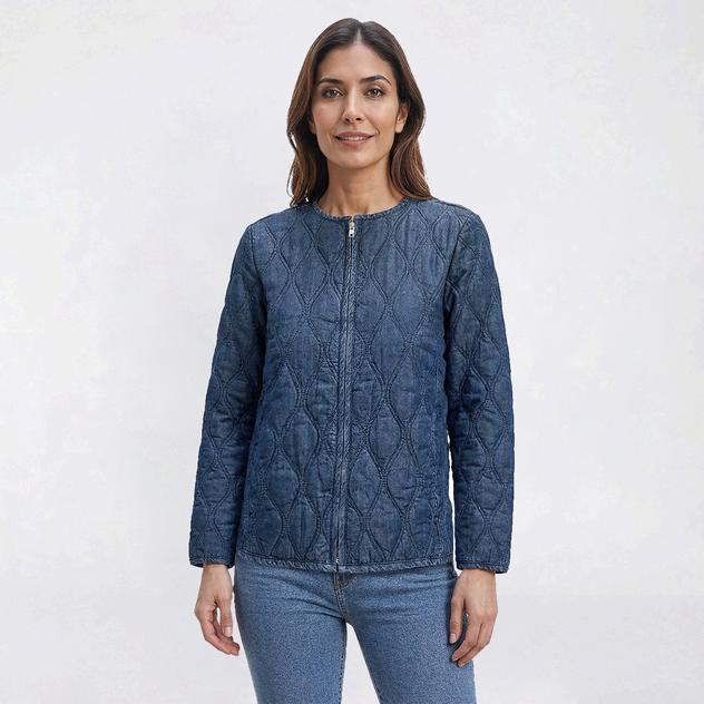 Womens Nanette Lepore Long Sleeve Zip Front Quilted Jacket
