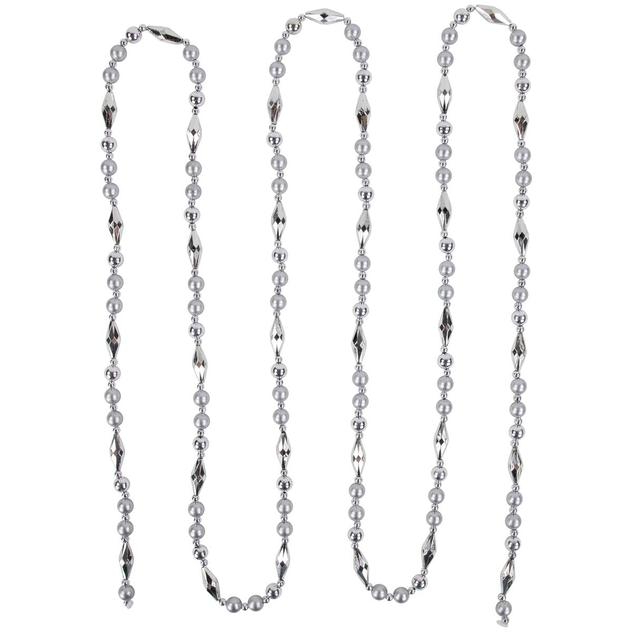 Northlight Shiny & Matte Silver Beaded Christmas Garland