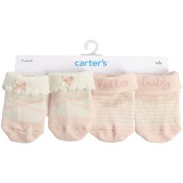 Baby Girl (NB) Carter''s(R) 2pk. Bow Tie & Striped Booties