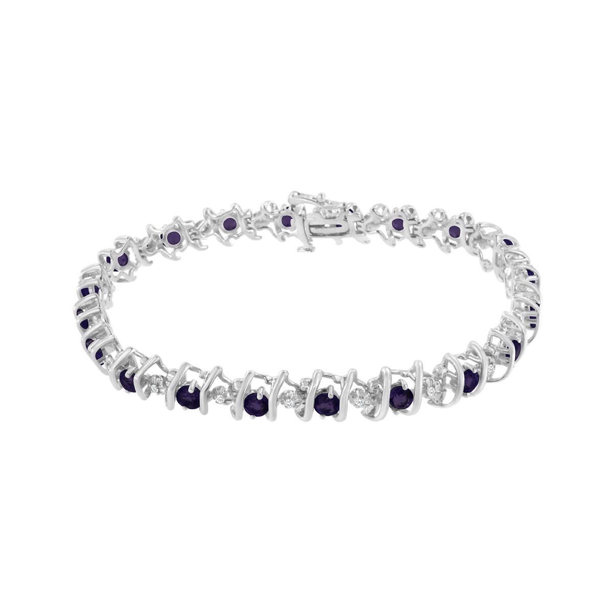 Gemstones Classics™ Amethyst & Diamond Tennis Bracelet