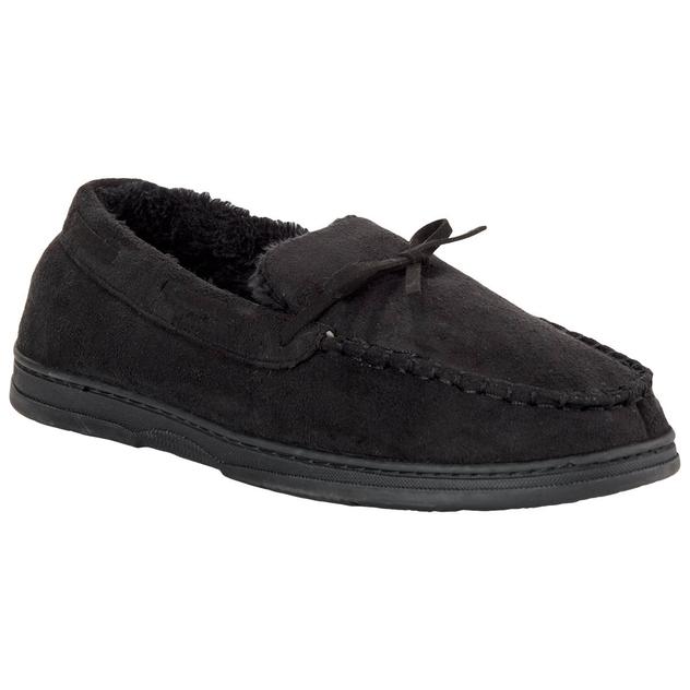 Mens Gold Toe® Faux Fur Lined Moccasin Slippers